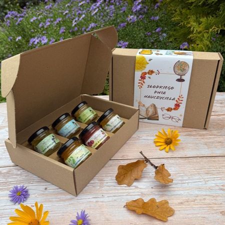 Zestaw sześciu mini-miodków na Dzień Nauczyciela 